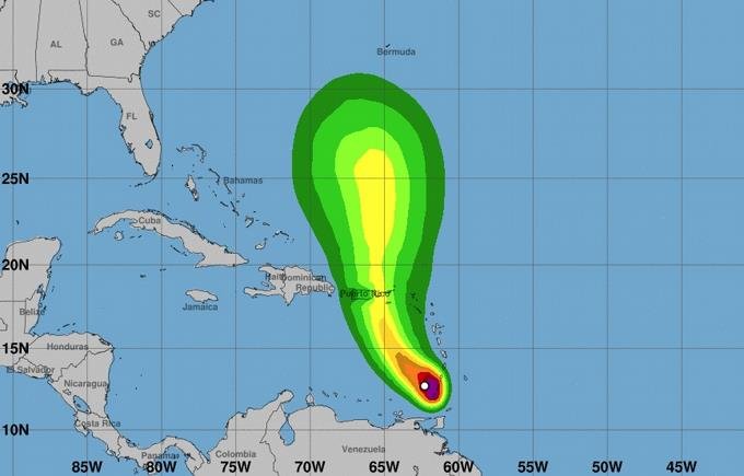 la tormenta karen entra al caribe con vientos de 65 kilometros por hora