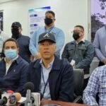 Andres Cueto en rueda de prensa dando a conocer un informe de las averias provocadas por las lluvias